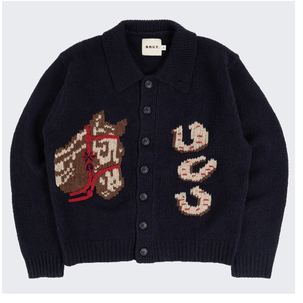 Women's Navy Sweater with Horse Design